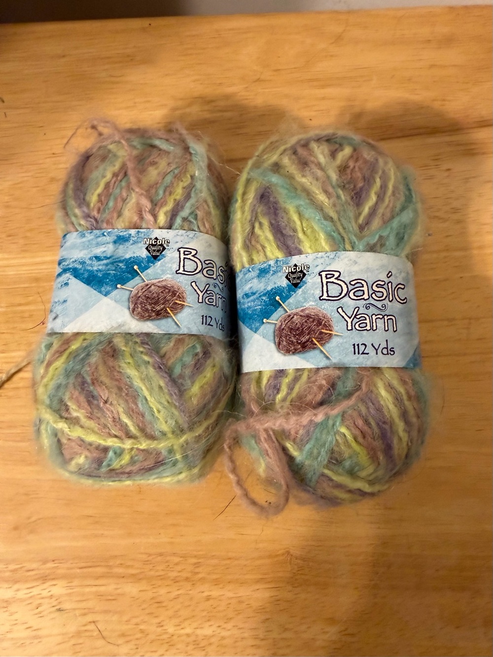 Basic Yarn Multicolor Pastel Green Blue Purple (2 Balls)